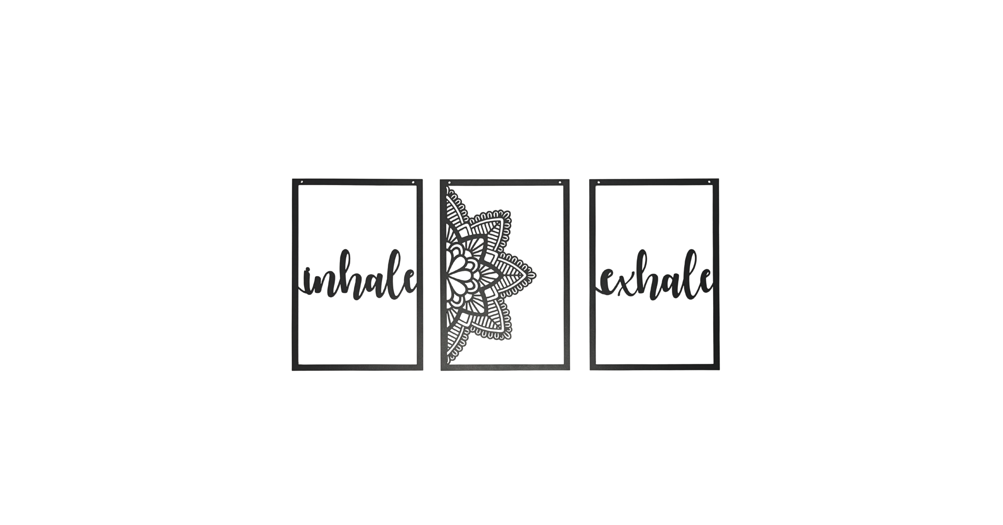 Décoration murale métal triptyque – Inhale Exhale