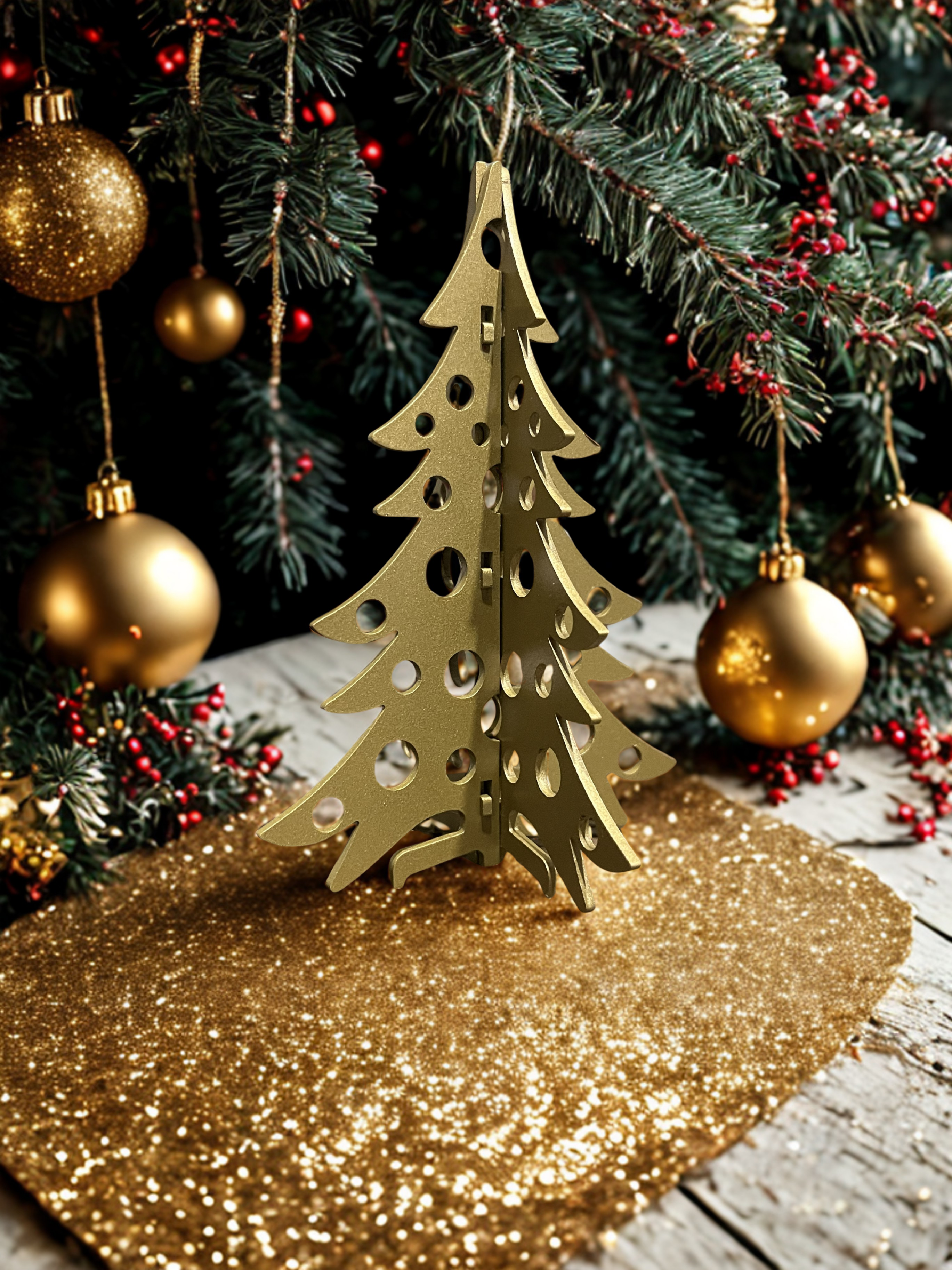 Sapin Contemporain Doré