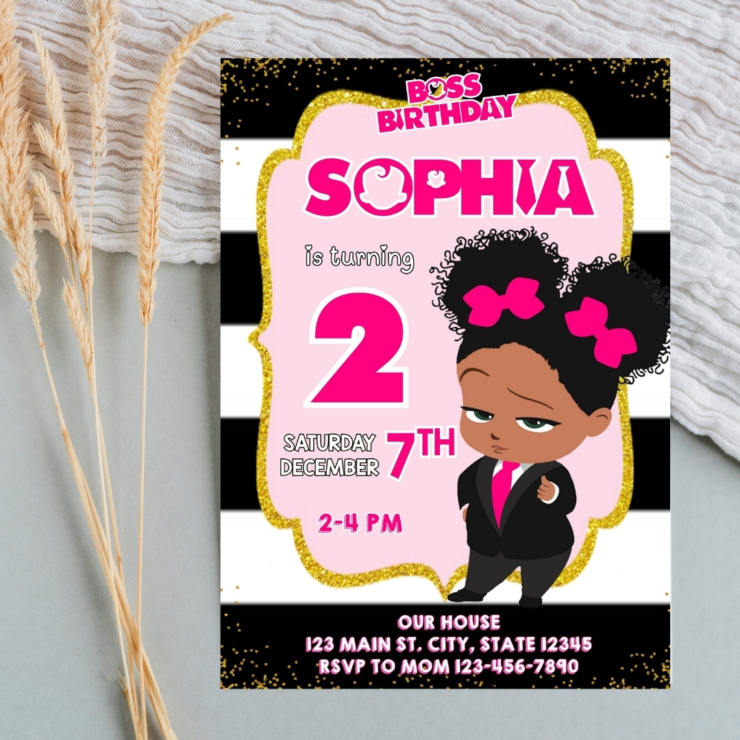 Editable Boss Baby 2nd Birthday Invitation Template | Canva Template