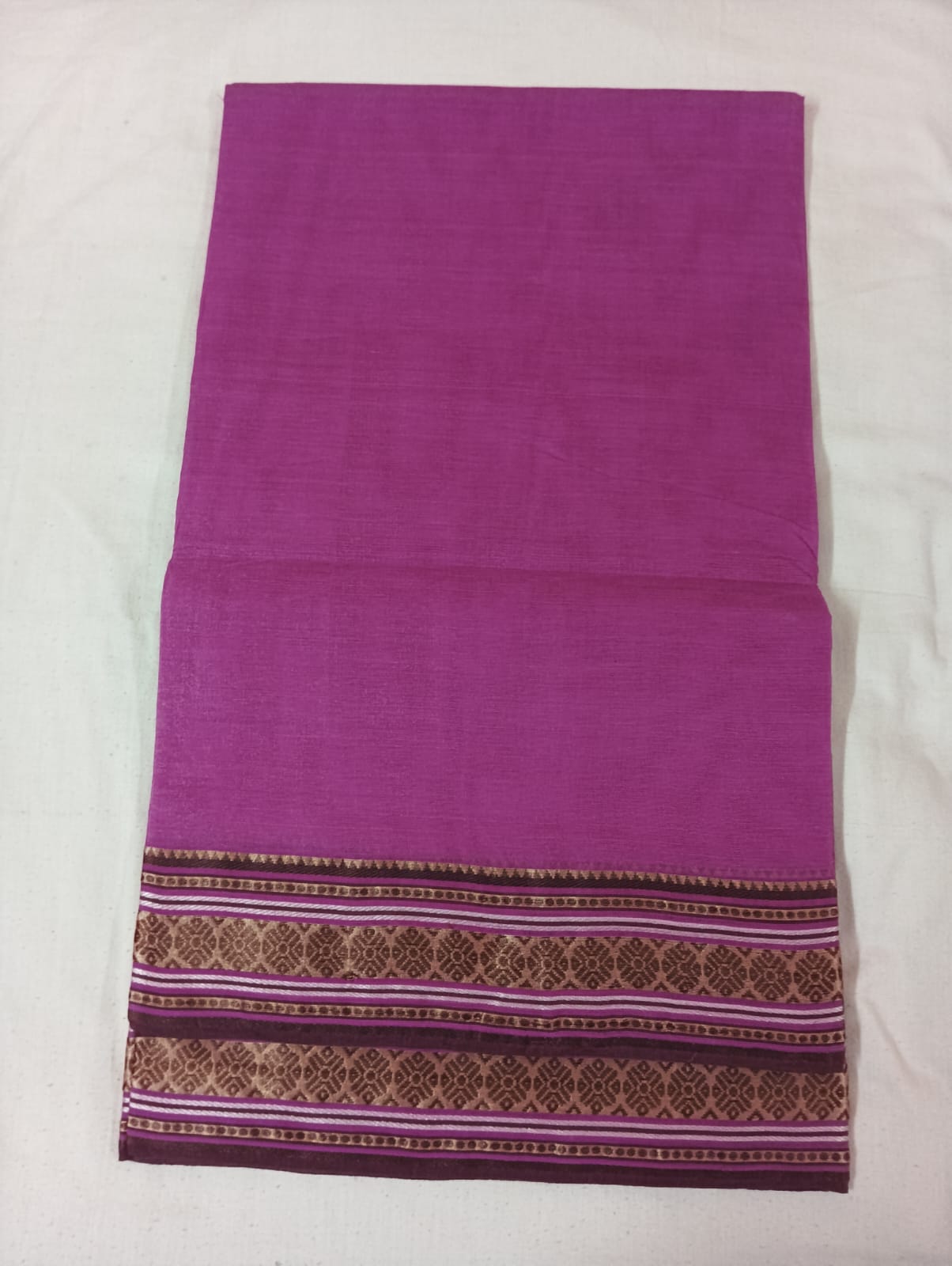 Onion Pink Saree with Golden Designer Border