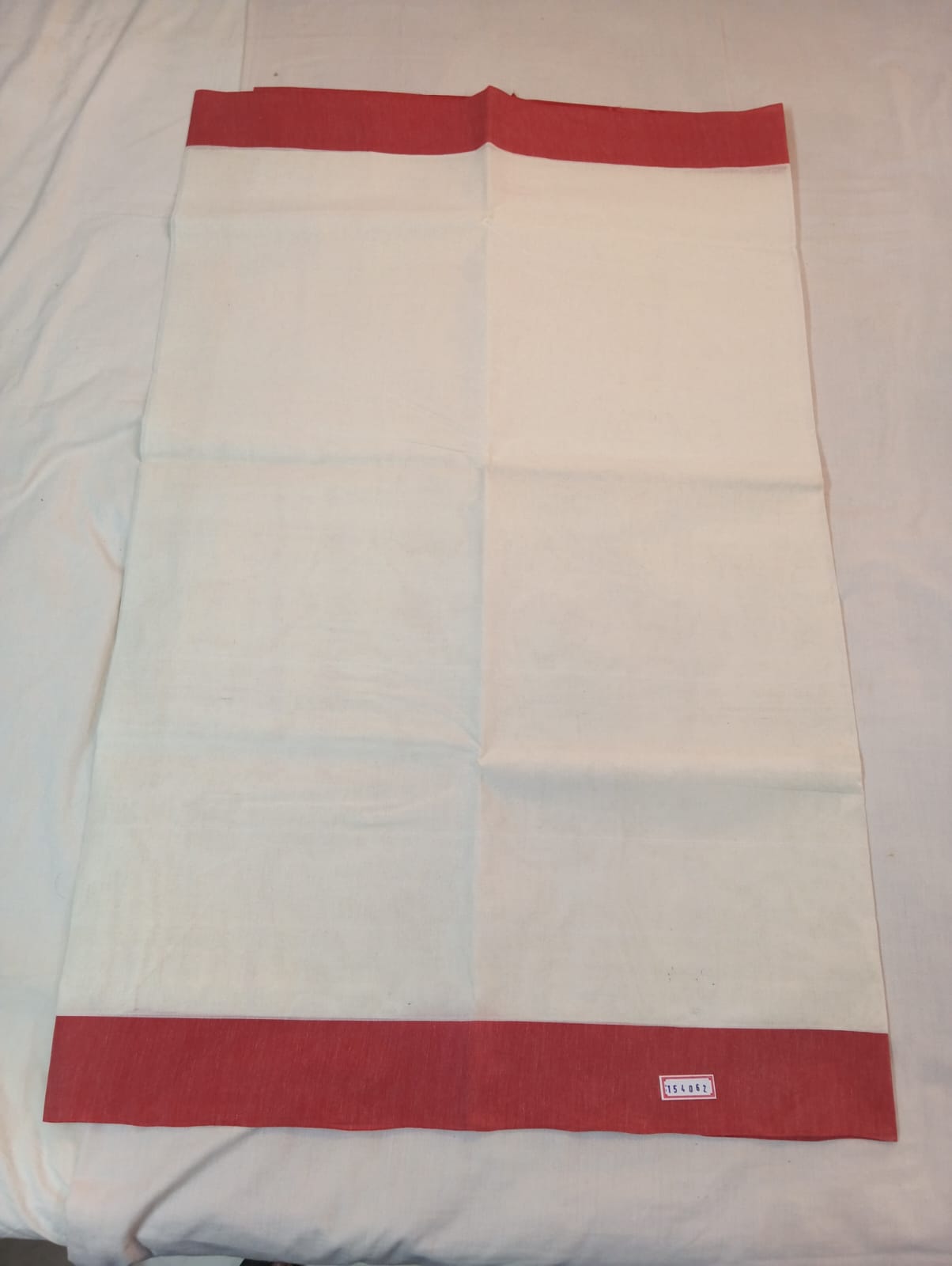 White Saree with Red Border