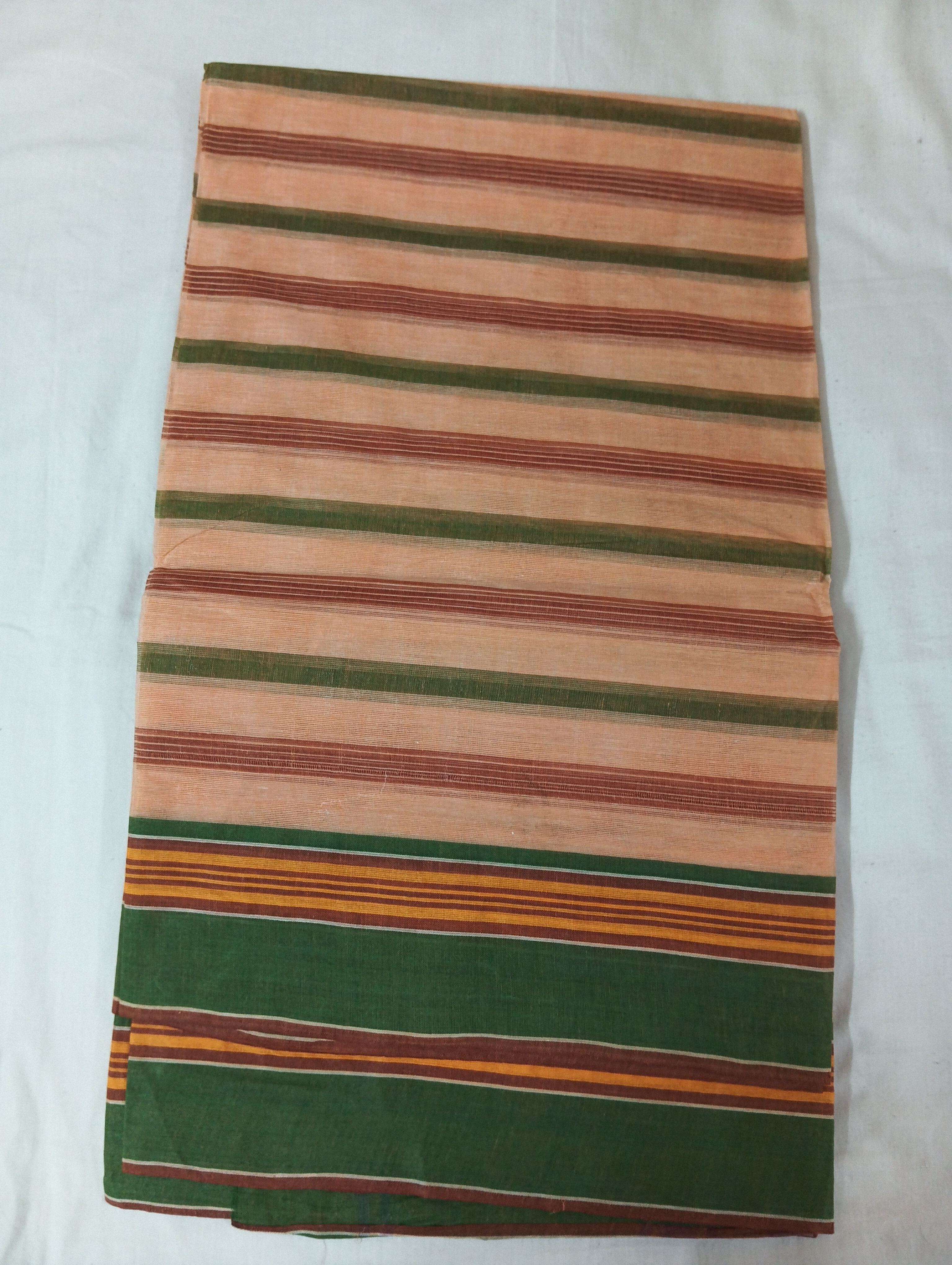 Green & Maroon Multi-Stripe with Green Border 