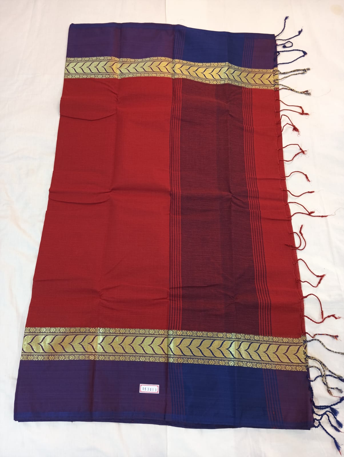 Maroon Saree with Golden Violet Border