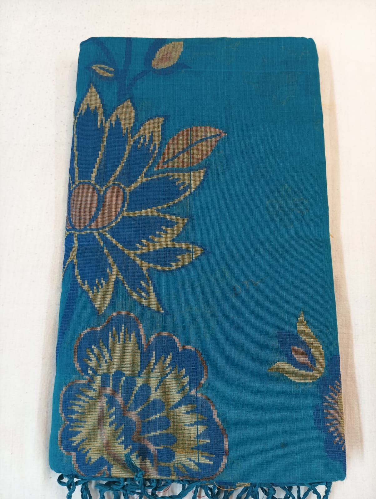 Ferozi Cotton Bonolota Saree with Fancy Border & Rich Pallu