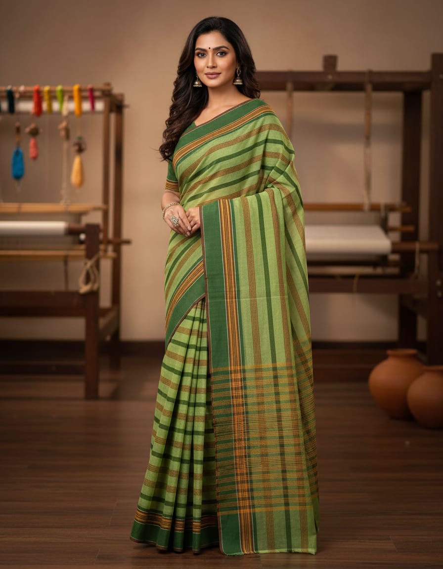 Green Stripe & Green Border