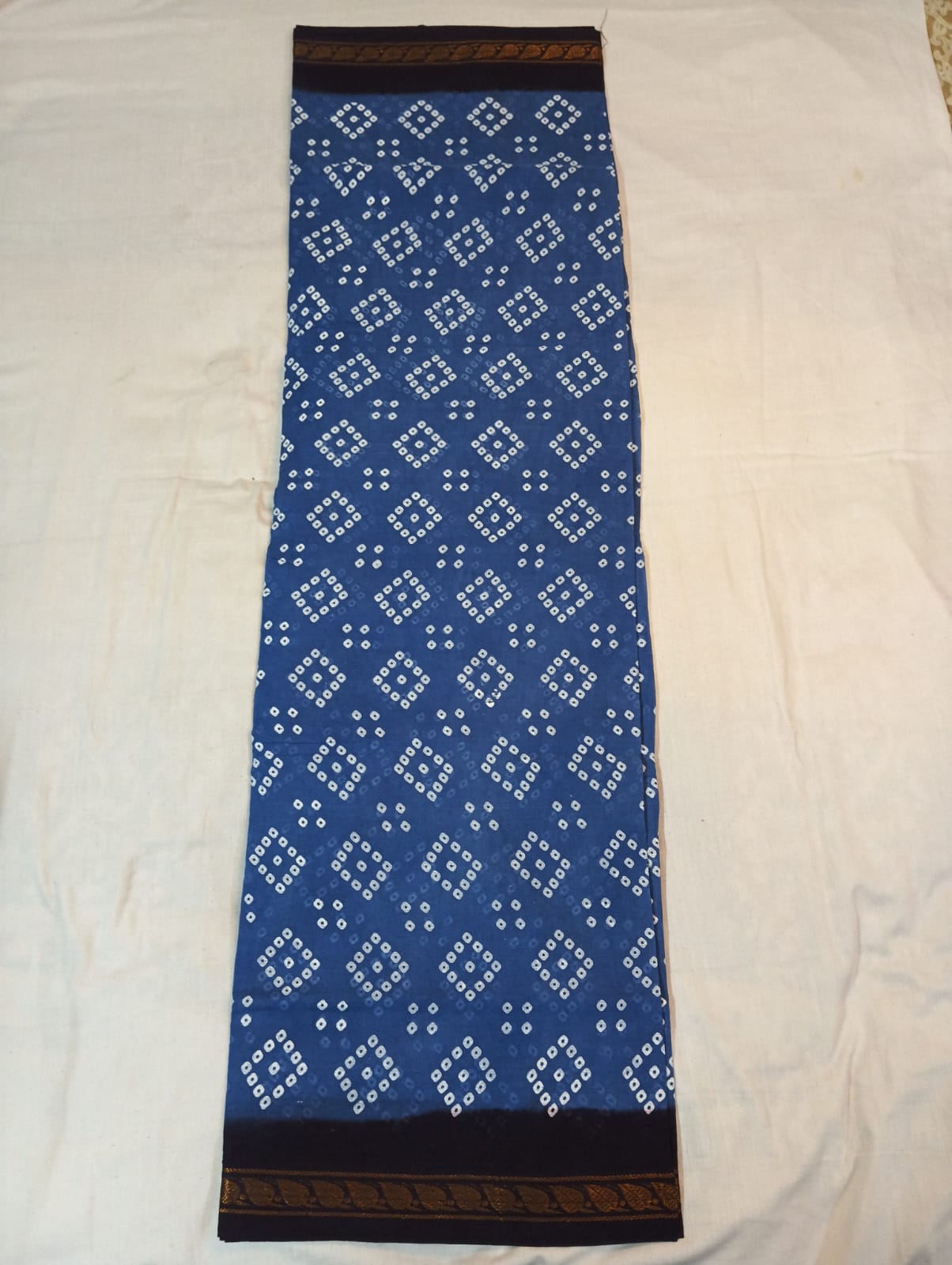 Royal Blue Jaipuri Bandhej Handloom Saree