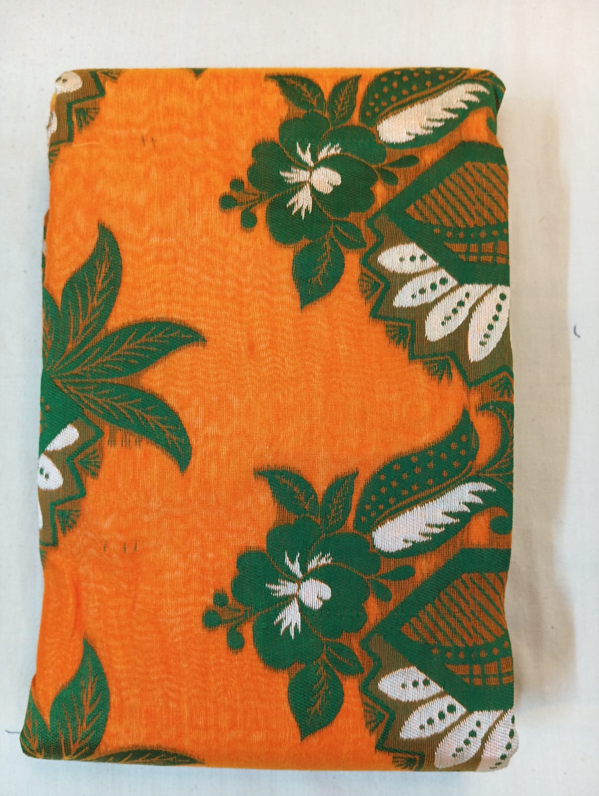 Orange Madhabilata Fancy Buti Saree with Rich Pallu