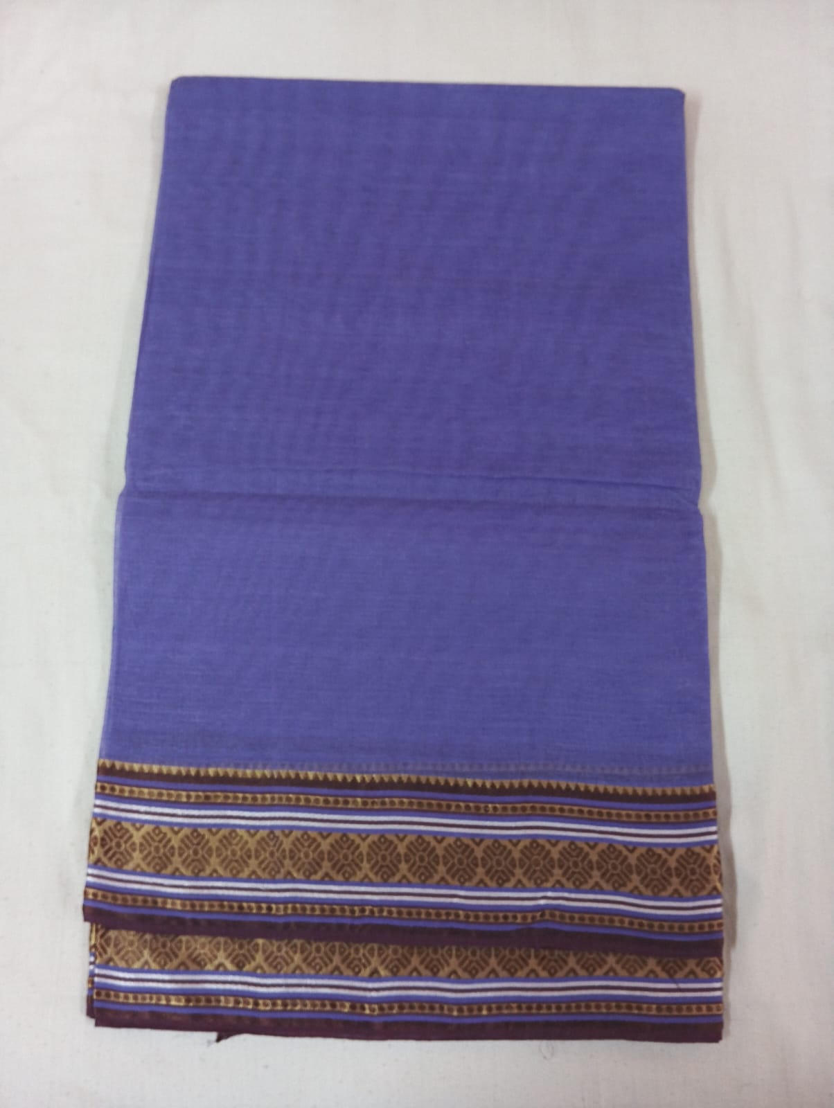 Light Purple Saree with Brown Golden Border
