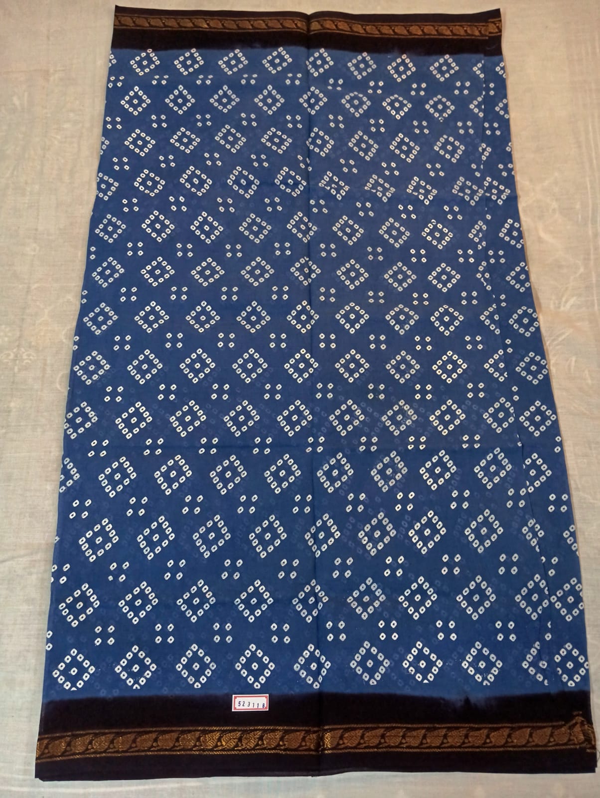 Royal Blue Jaipuri Bandhej Handloom Saree