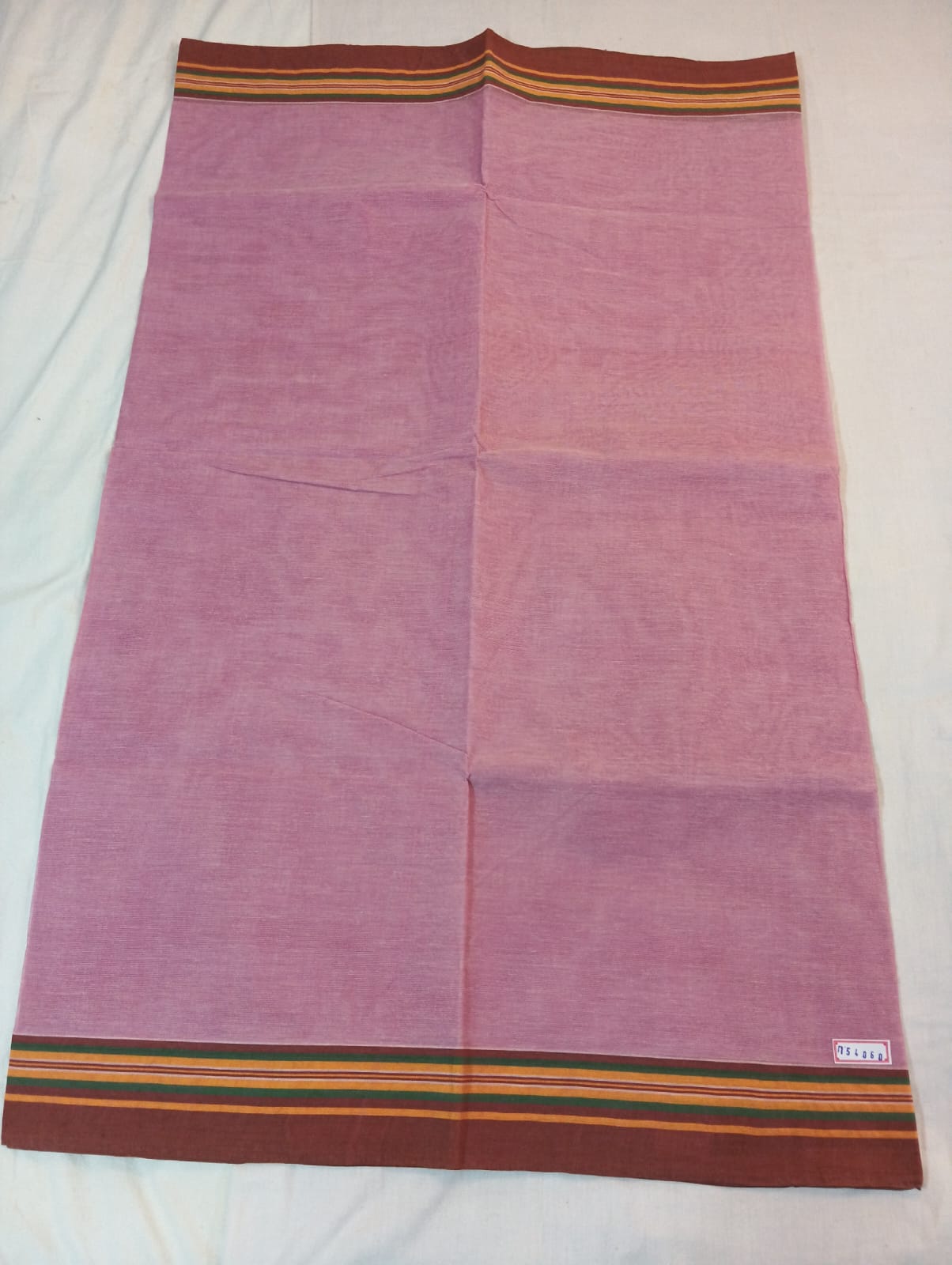Light Pink Saree with Maroon Striped Border