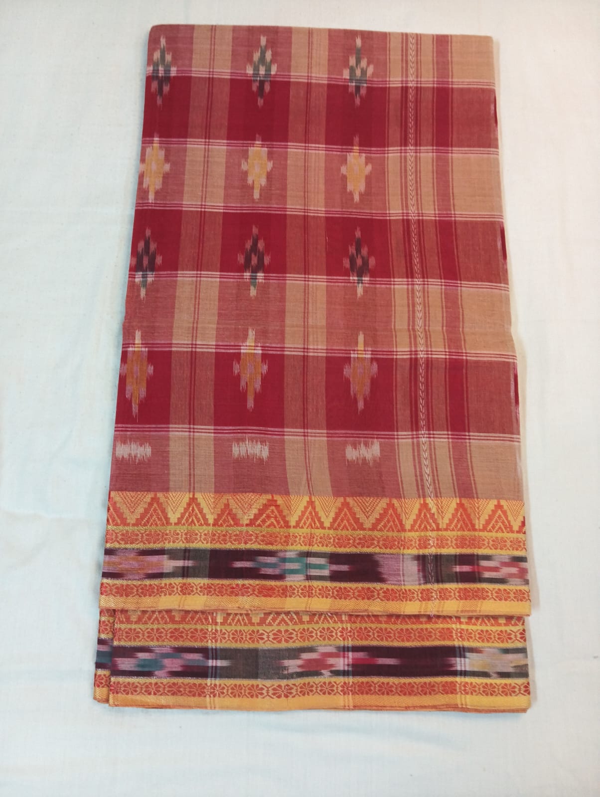 Pink Kotki Saree with Maroon Temple Border