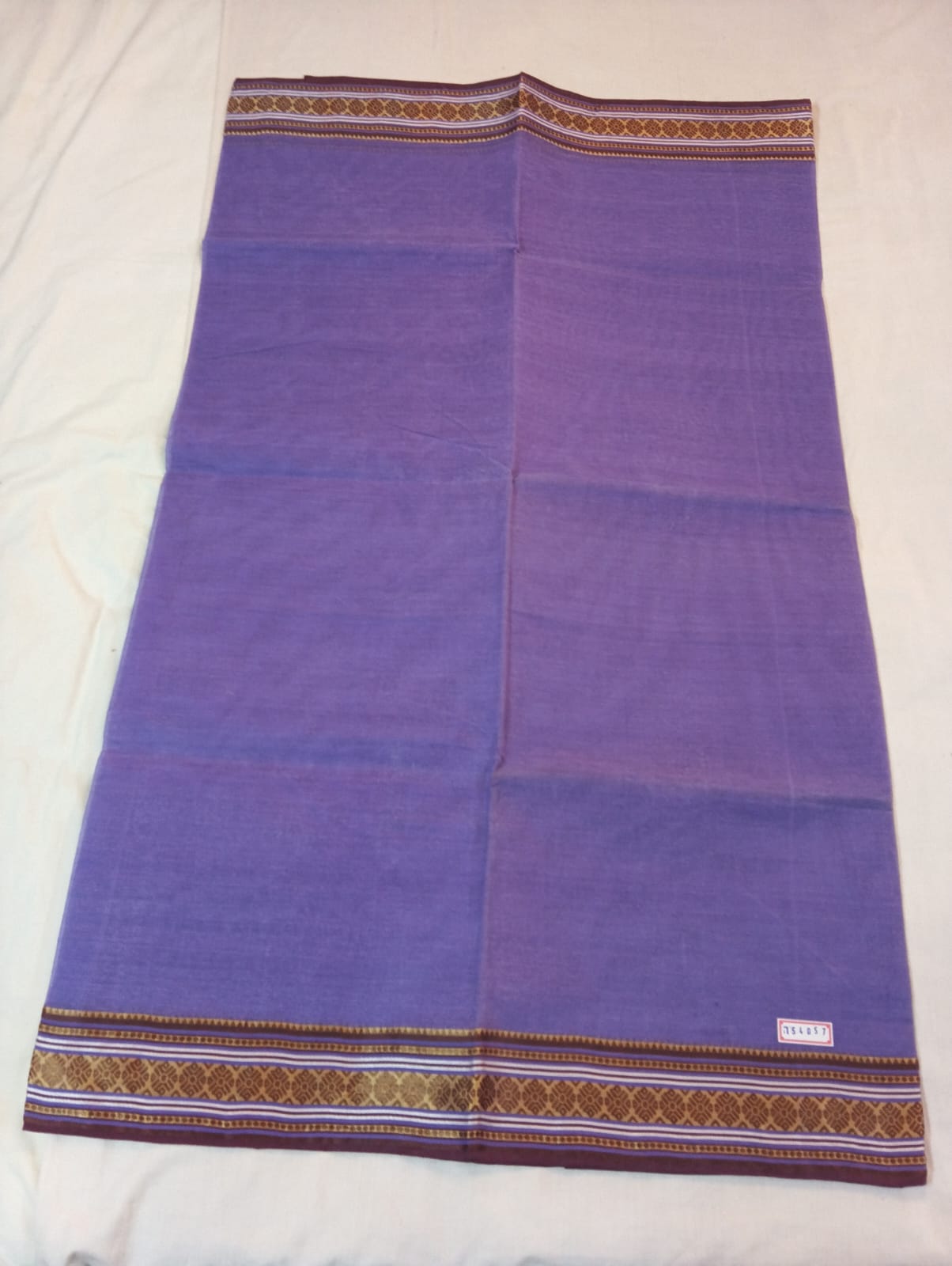 Light Purple Saree with Brown Golden Border