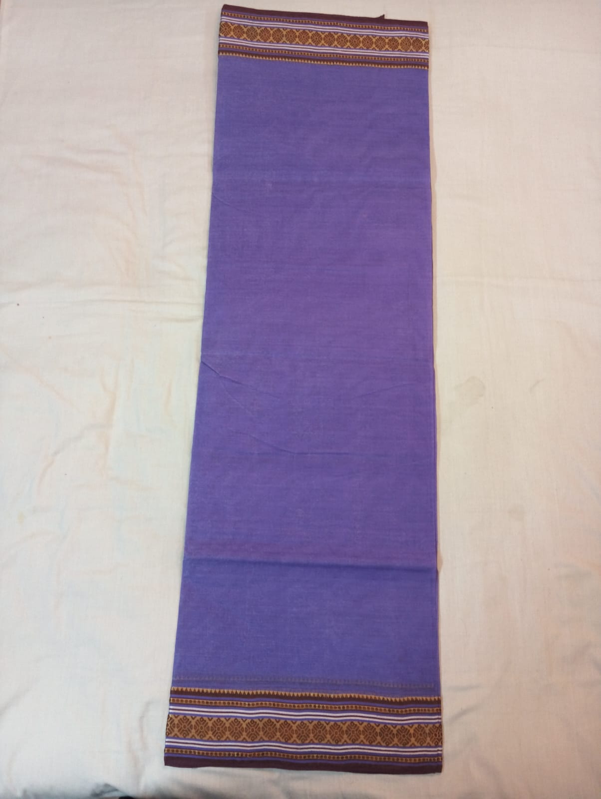 Light Purple Saree with Brown Golden Border