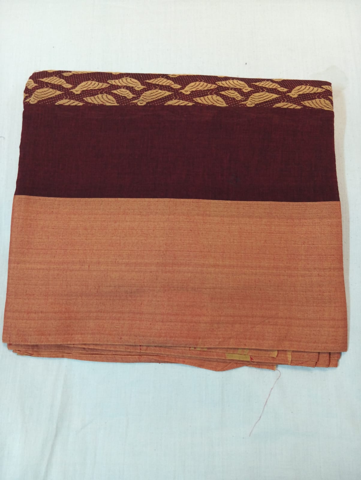 Maroon Handloom Panchi Saree with Bird Motifs and Soft Finish