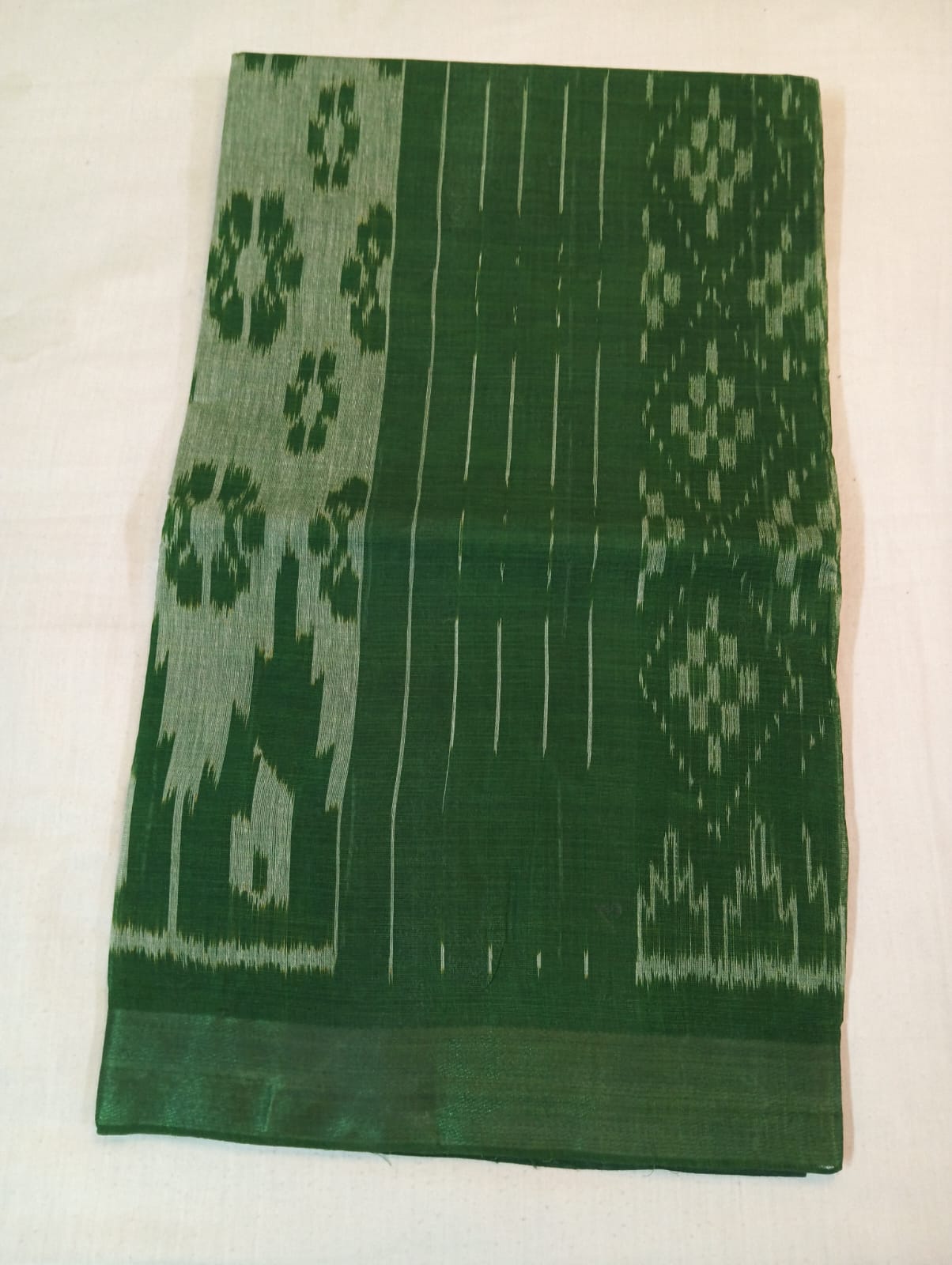 Green Handloom Kotki Saree with Delicate Print