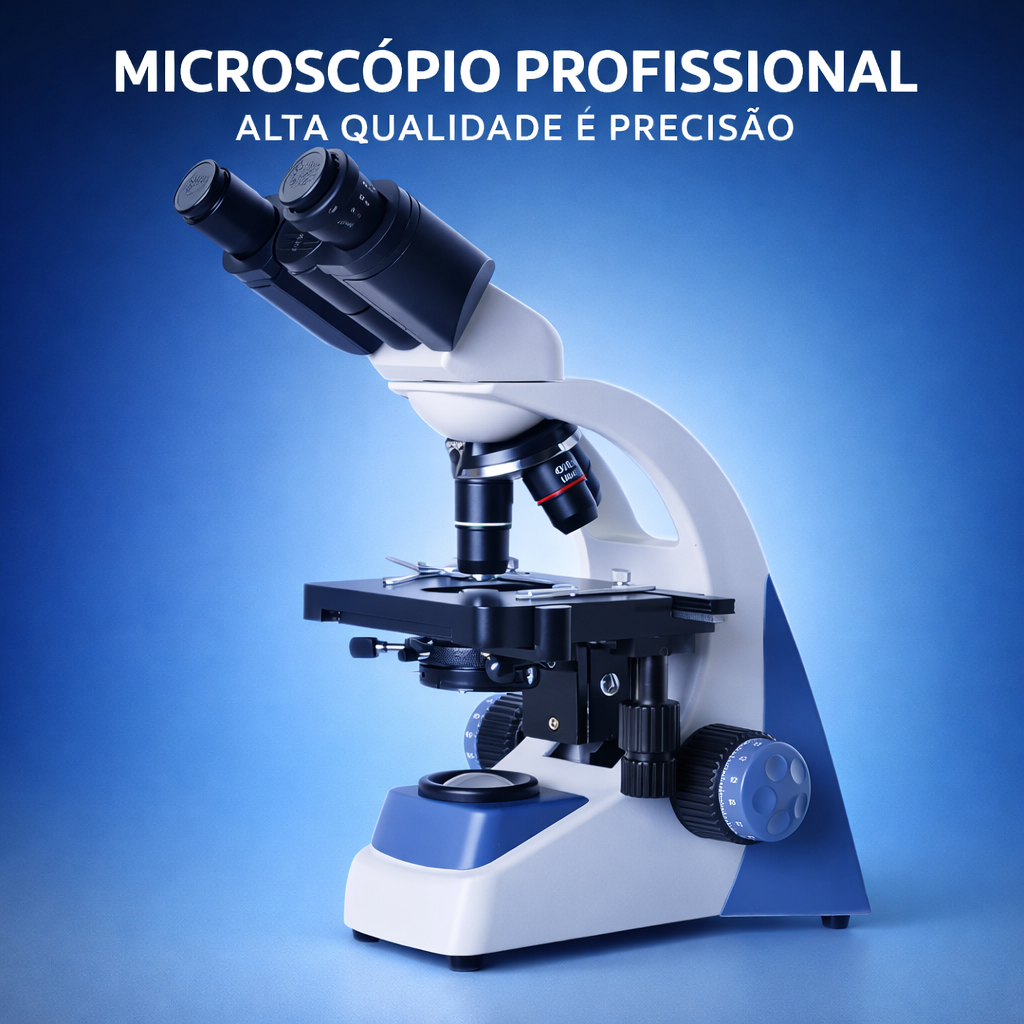 Microscópio Biologico Binocular planacromatico infinito 1000x 
