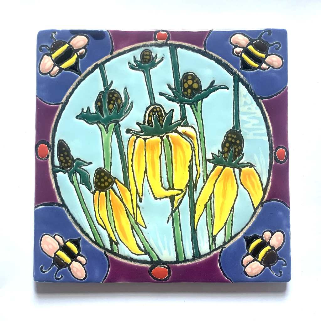 Cone-flower Bee Tile