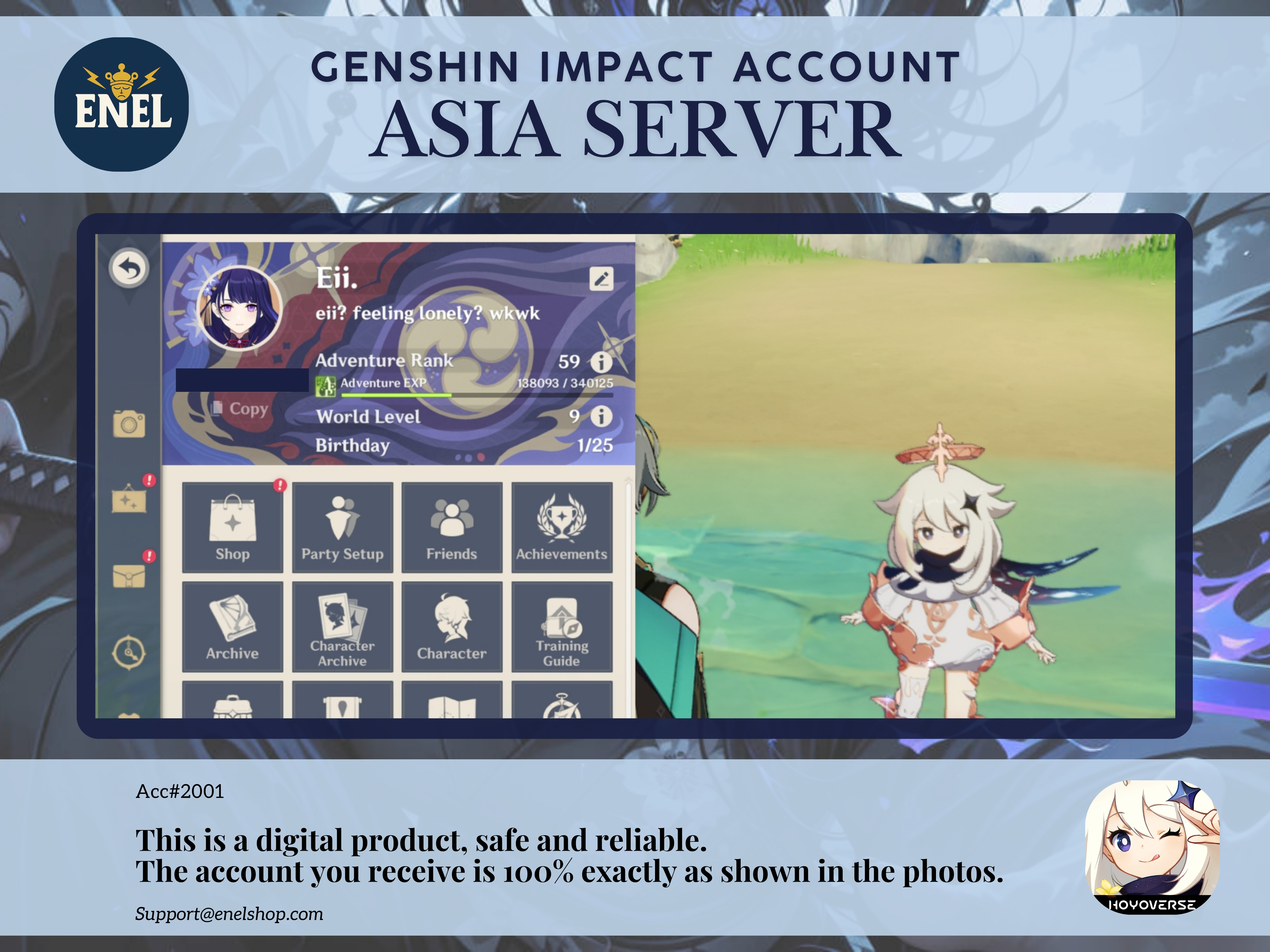 Genshin Impact Account - Asia Server Ar 59