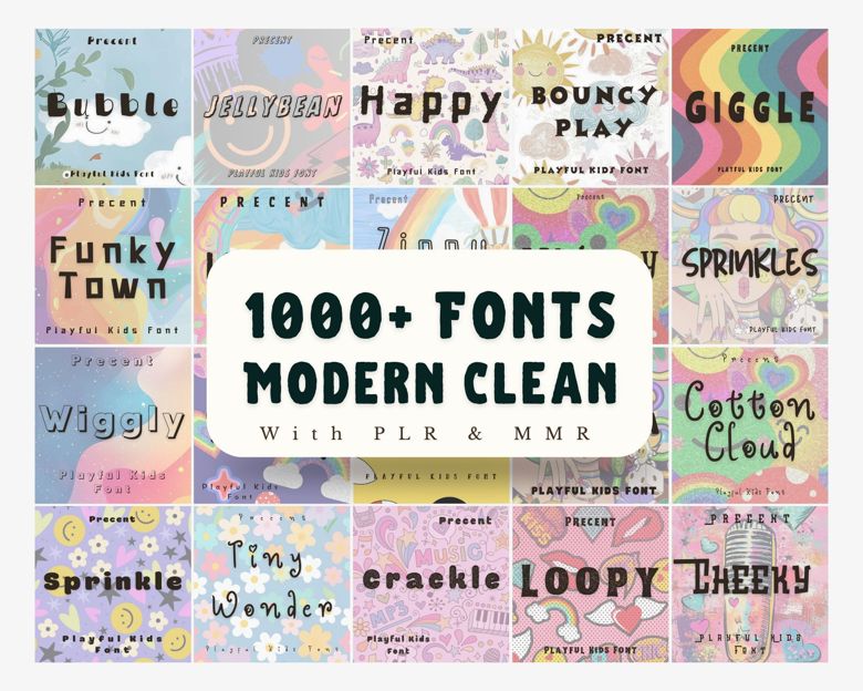 1000+ Playful Kids Fonts Mega Pack Bundle | Fun, Cute & Bold |