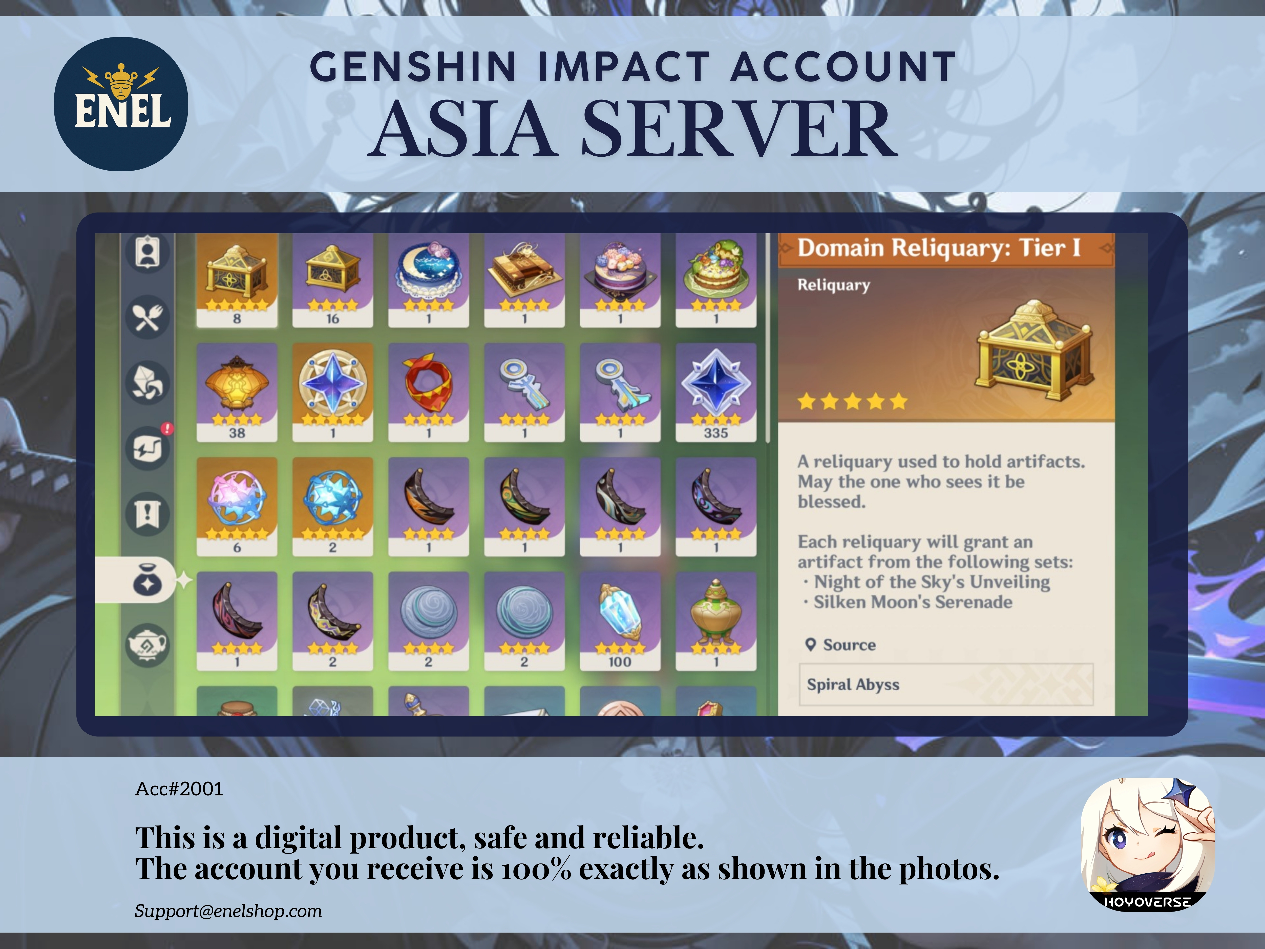 Genshin Impact Asia Server Account AR 60