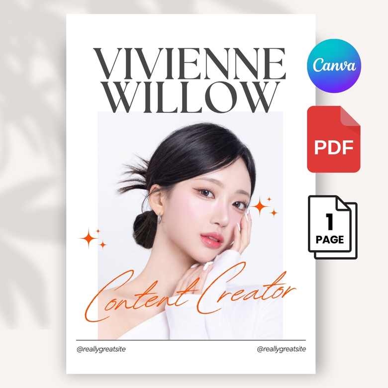11-Page Beauty Influencer Media Kit Template Instagram Press Kit & Rate Card Editable Canva Portfolio for Skincare & Fashion