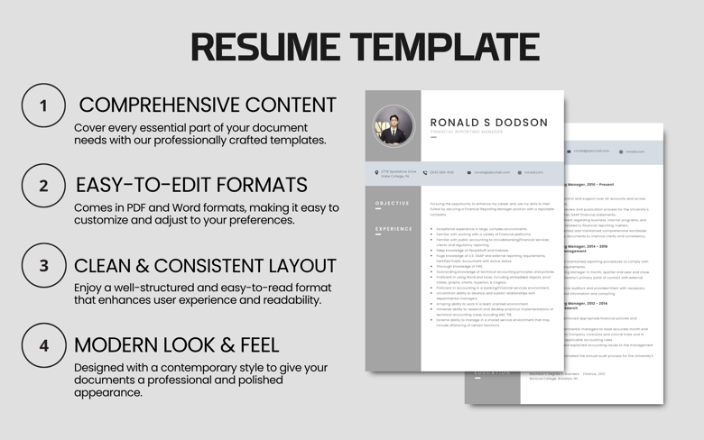 Computer Support Technician Resume Template | 2-Page Editable CV in PDF & Word | IT Support & Helpdesk Job Resume Design
