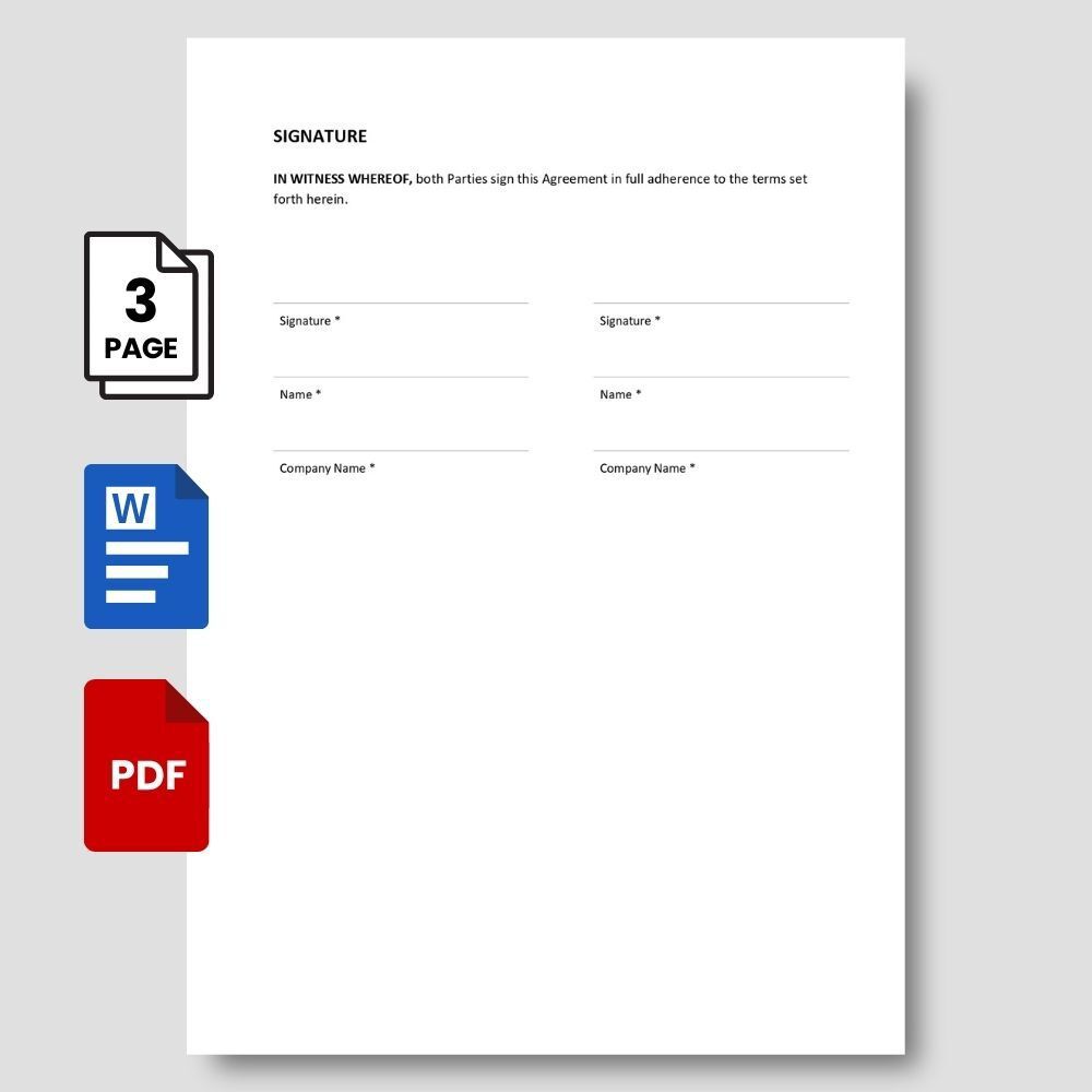 Quality Agreement Template | Editable Manufacturing Contract | PDF & Word | Supplier-Customer B2B Agreement Form