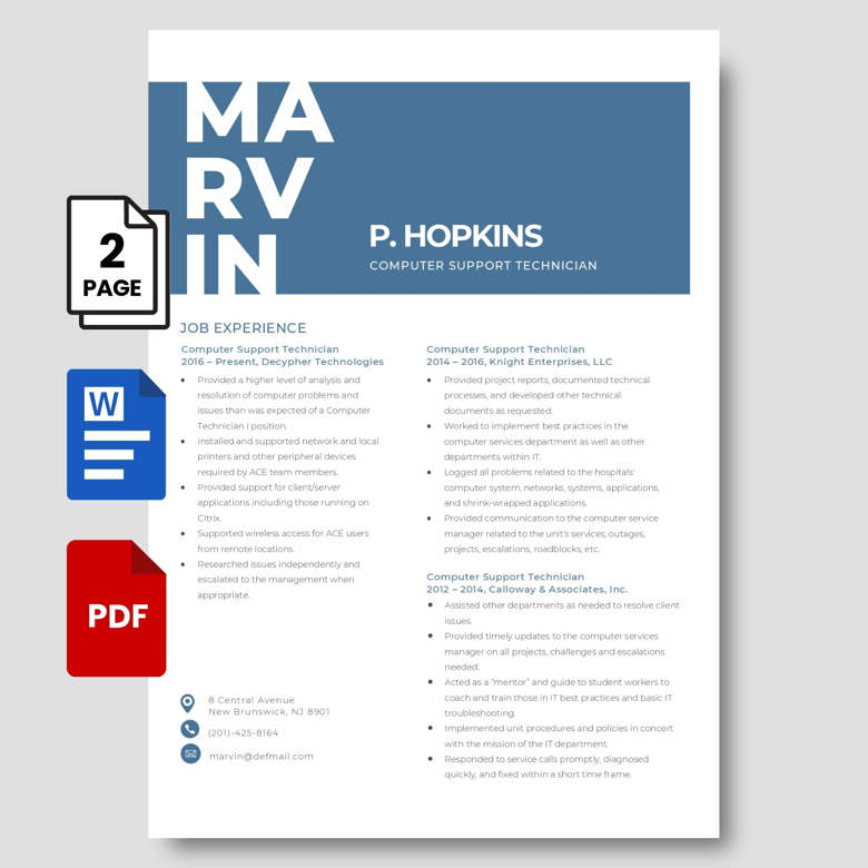 Commercial Manager Resume Template | 2-Page Editable Professional CV in PDF & Word | Business & Contract Management Resume Desi