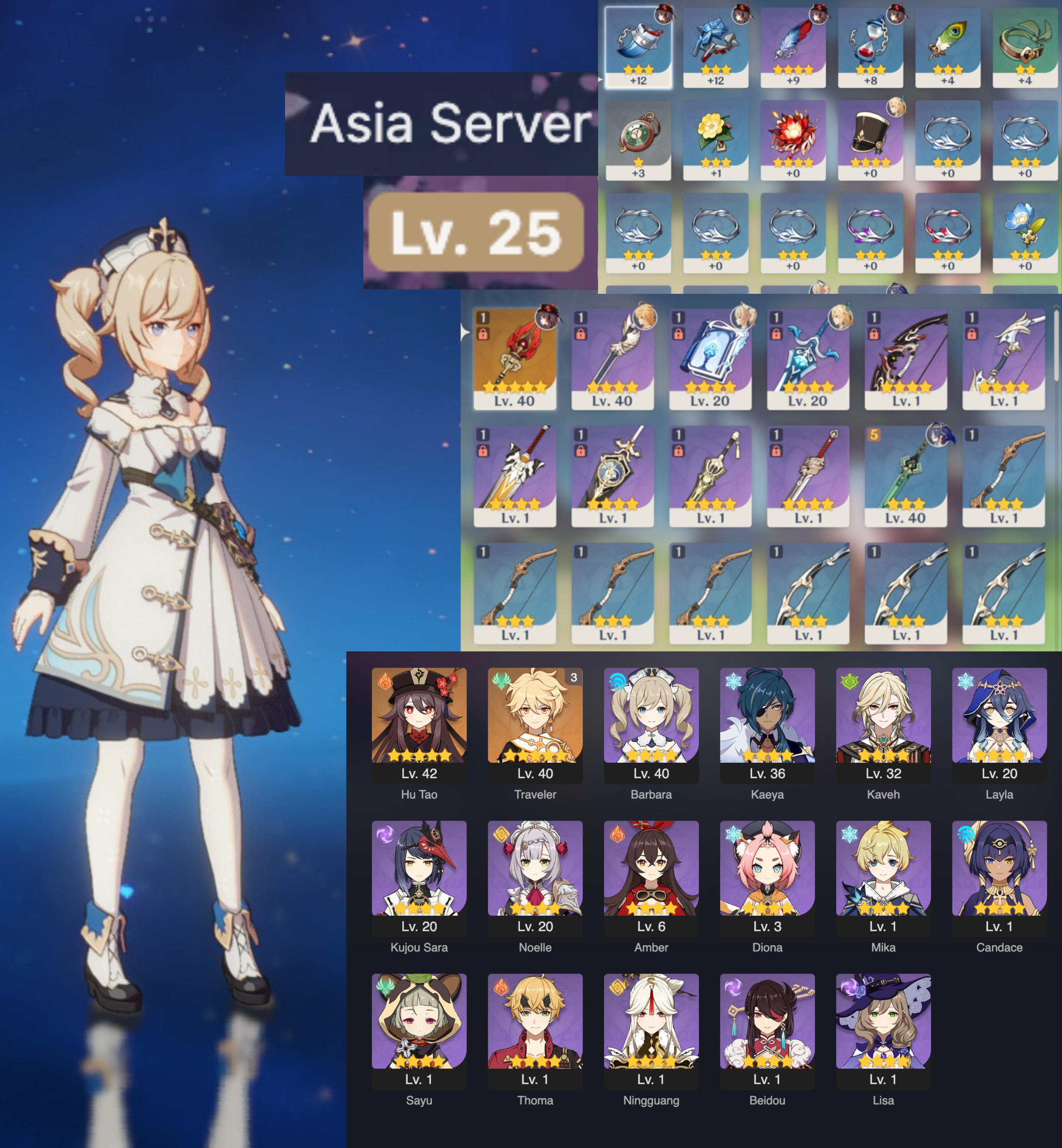 Genshin Impact Asia Server Account
