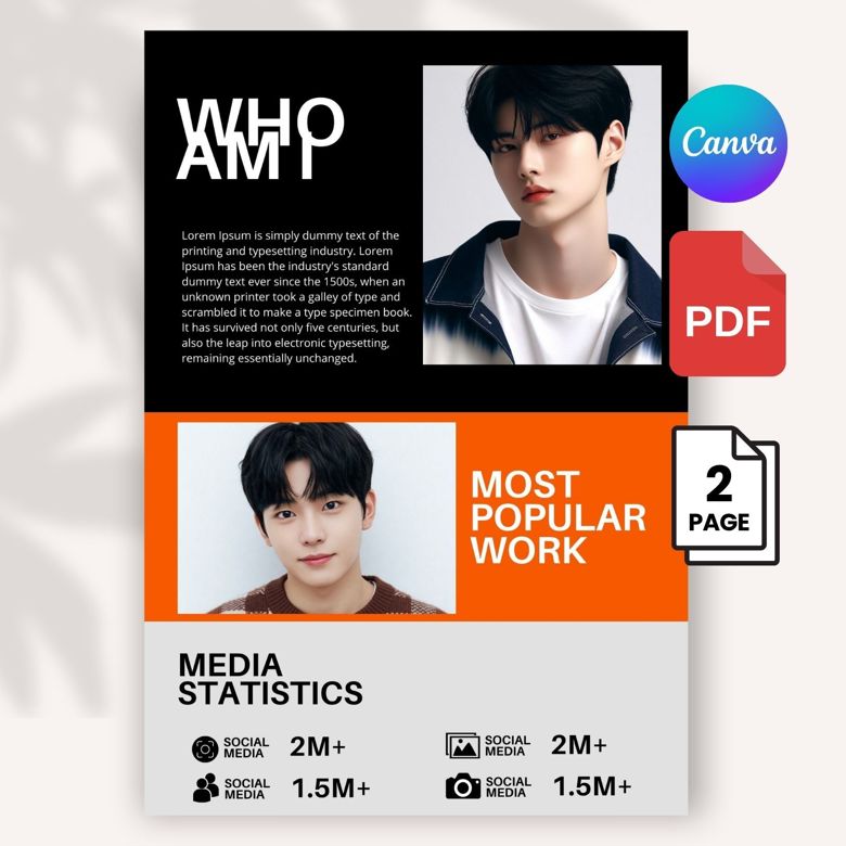 Modern Media Kit Template for Influencers & Creators | Editable Canva Portfolio for Photographers, Models & Digital Talent | A4