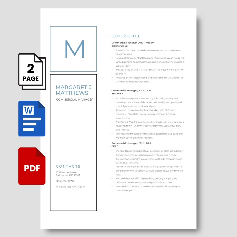 Professional Chemical Plant Operator Resume Template | Editable Resume in Word & PDF | Modern CV for Job Applications