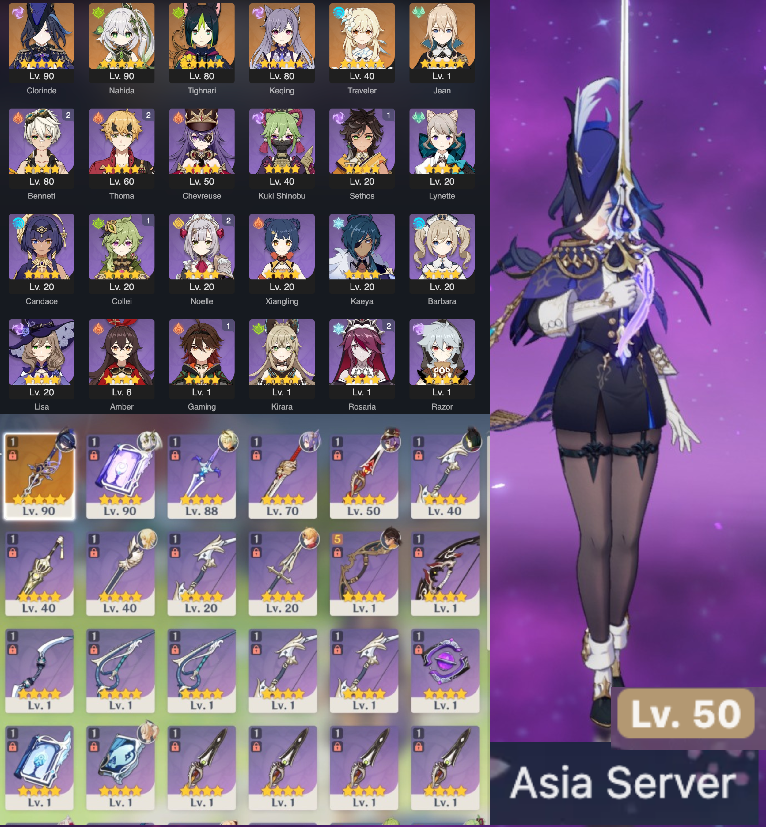 Genshin Impact Asia Server Account
