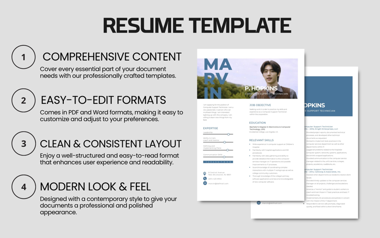 Commercial Manager Resume Template | 2-Page Editable Professional CV in PDF & Word | Business & Contract Management Resume Desi