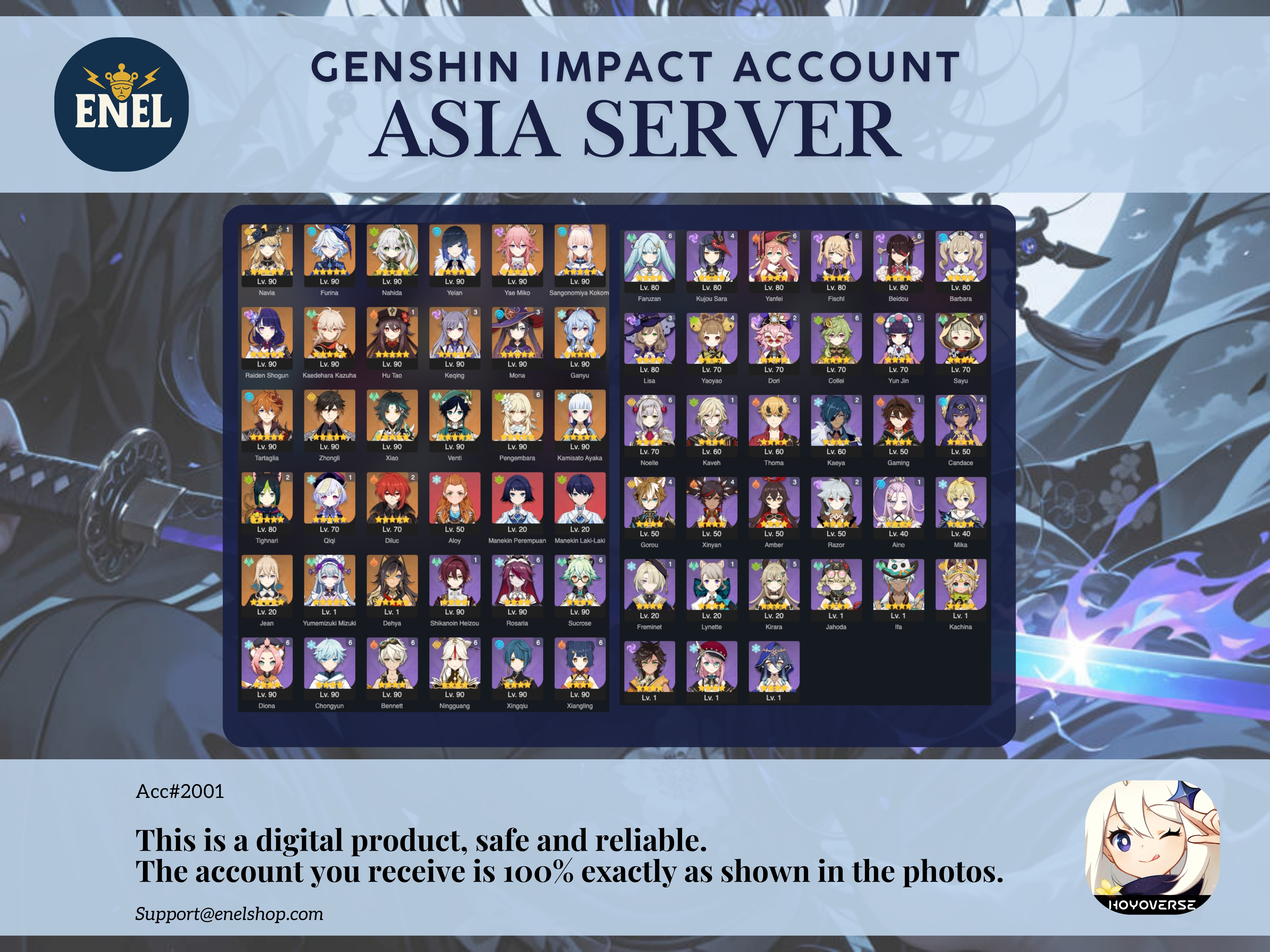 Genshin Impact Asia Server Account AR 60