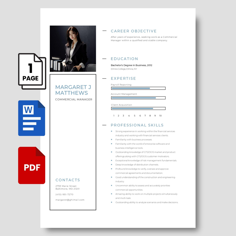 Professional Chemical Plant Operator Resume Template | Editable Resume in Word & PDF | Modern CV for Job Applications