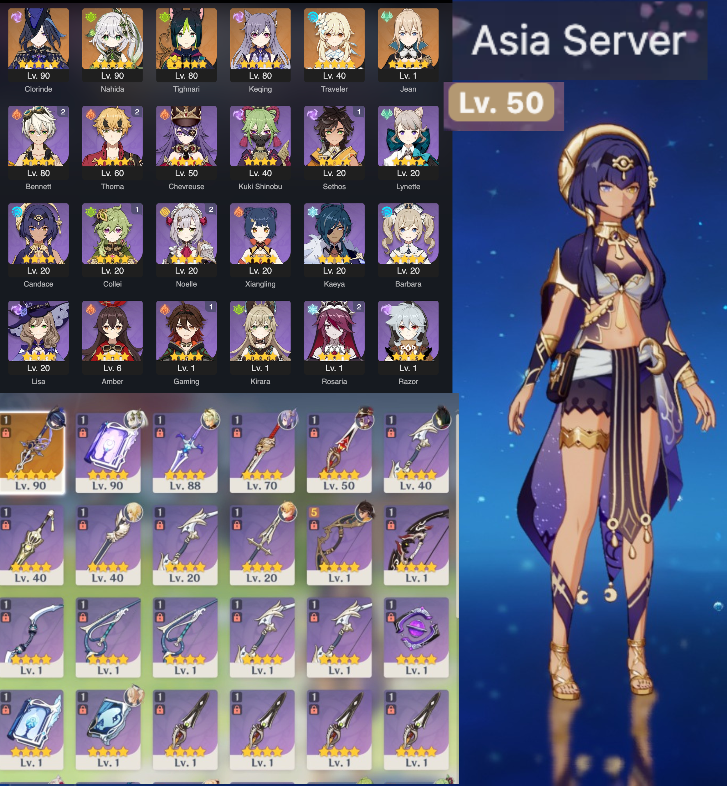 Genshin Impact Asia Server Account