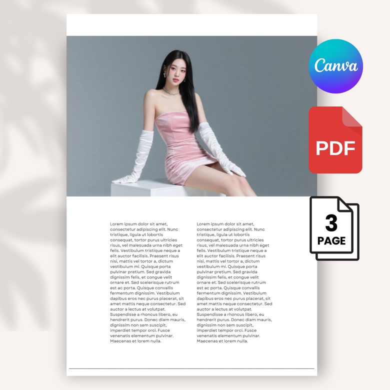 Pink Editorial Media Kit Template | Fashion Influencer Press Kit Canva | Aesthetic Minimalist PR Kit for Instagram or TikTok Cr