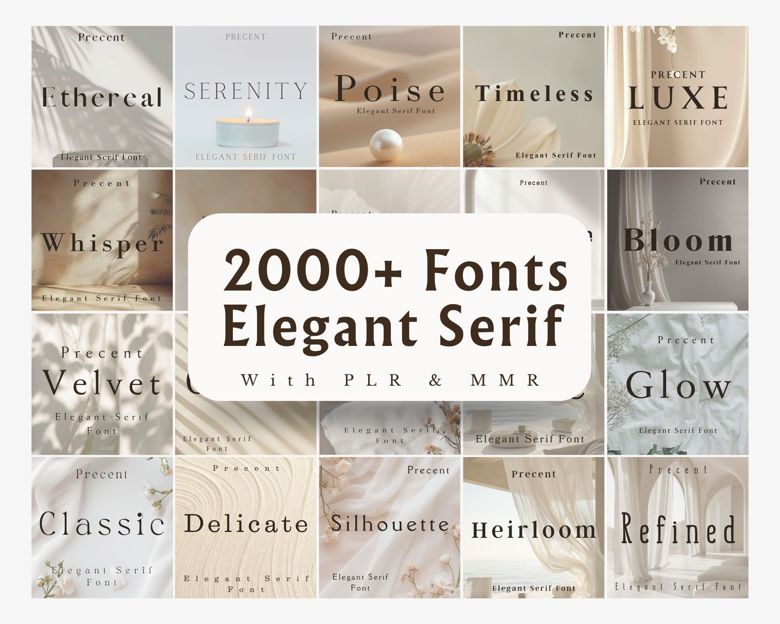 Luxury Serif Fonts Collection | 2000+ Elegant Serif Fonts Bundle | Timeless, Classic, Refined