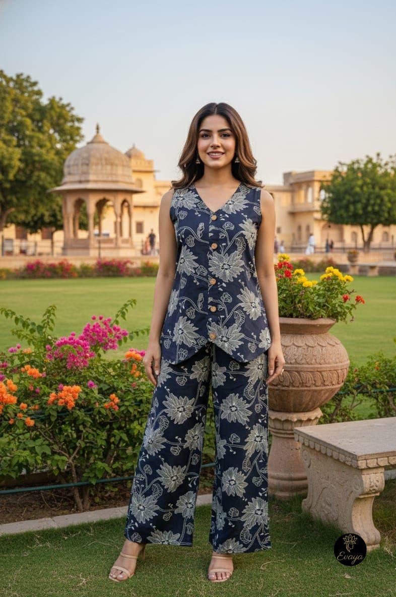Floral Printed Cotton Co-ord Set