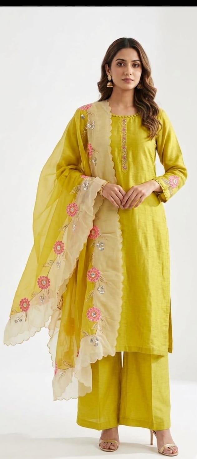 Mustard Yellow Kurta Palazzo Set