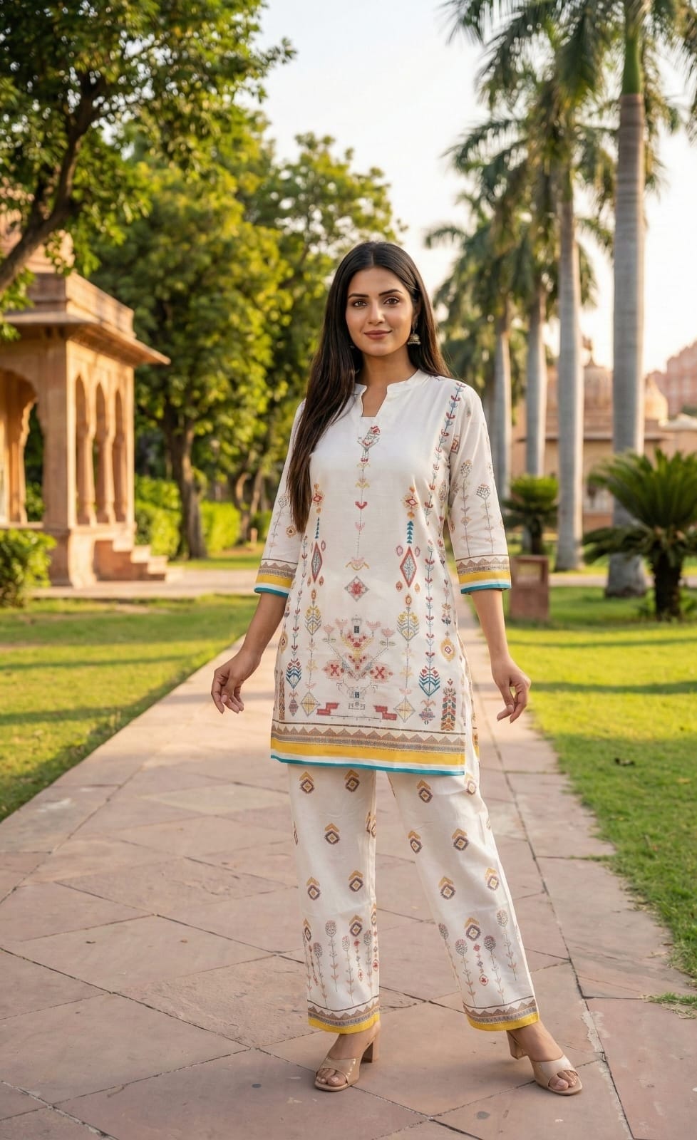 Printed Cotton Kurti Set