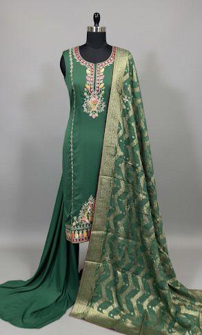 Embroidered Green Salwar Suit Set