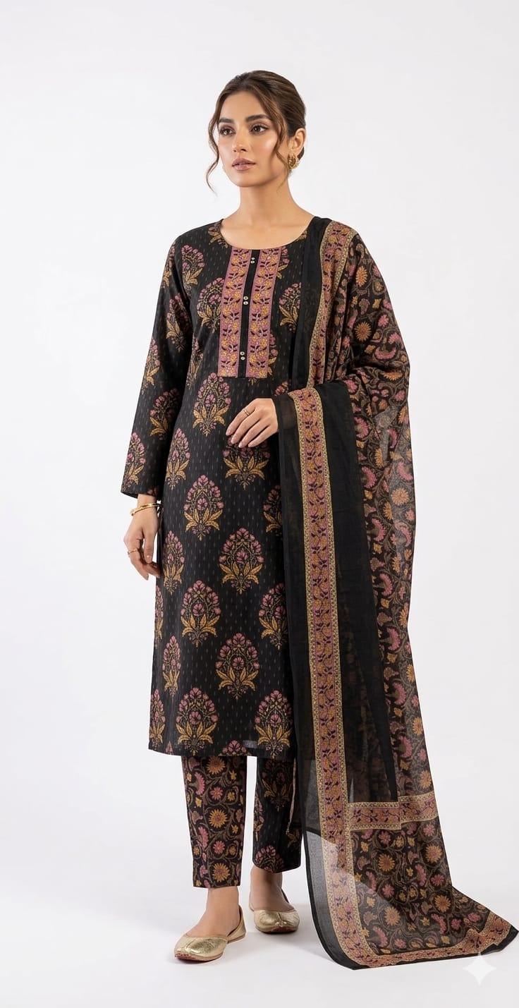 Printed Cotton Kurta Set