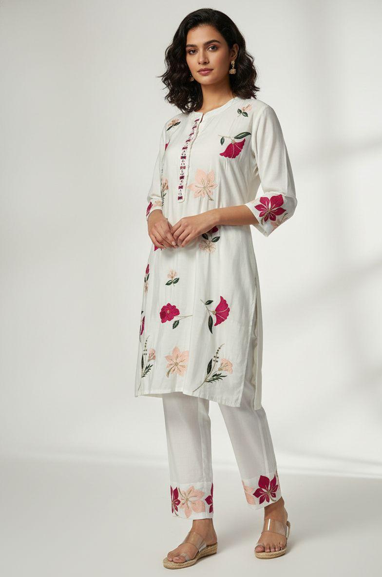 Floral Cotton Kurta Set
