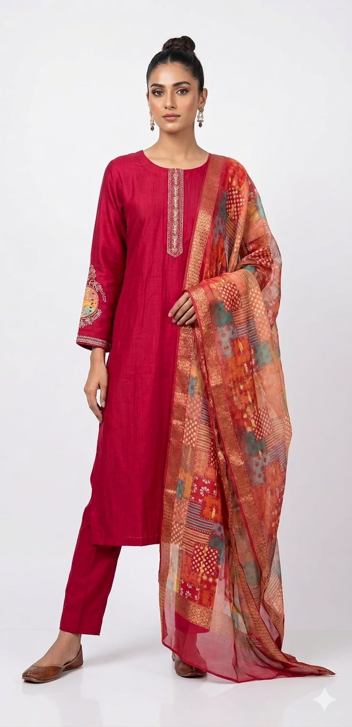 Maroon Ethnic Kurta Set