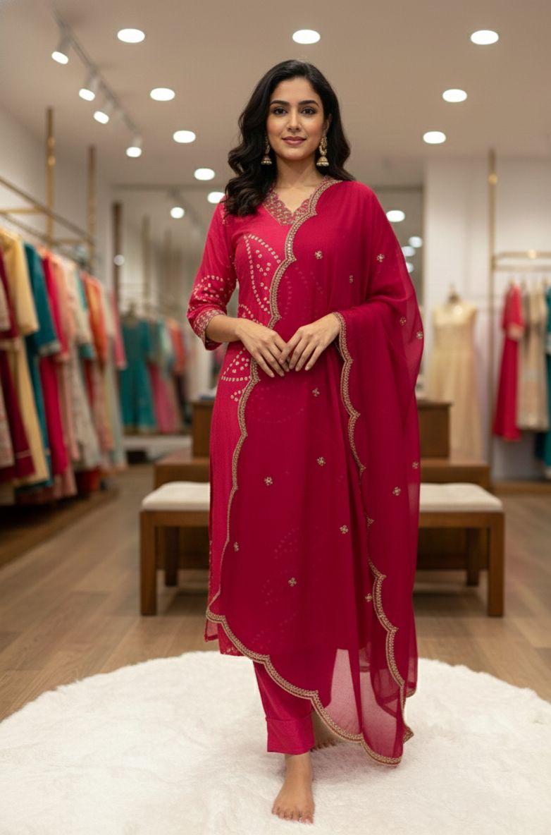 Elegant Red Salwar Kameez Set