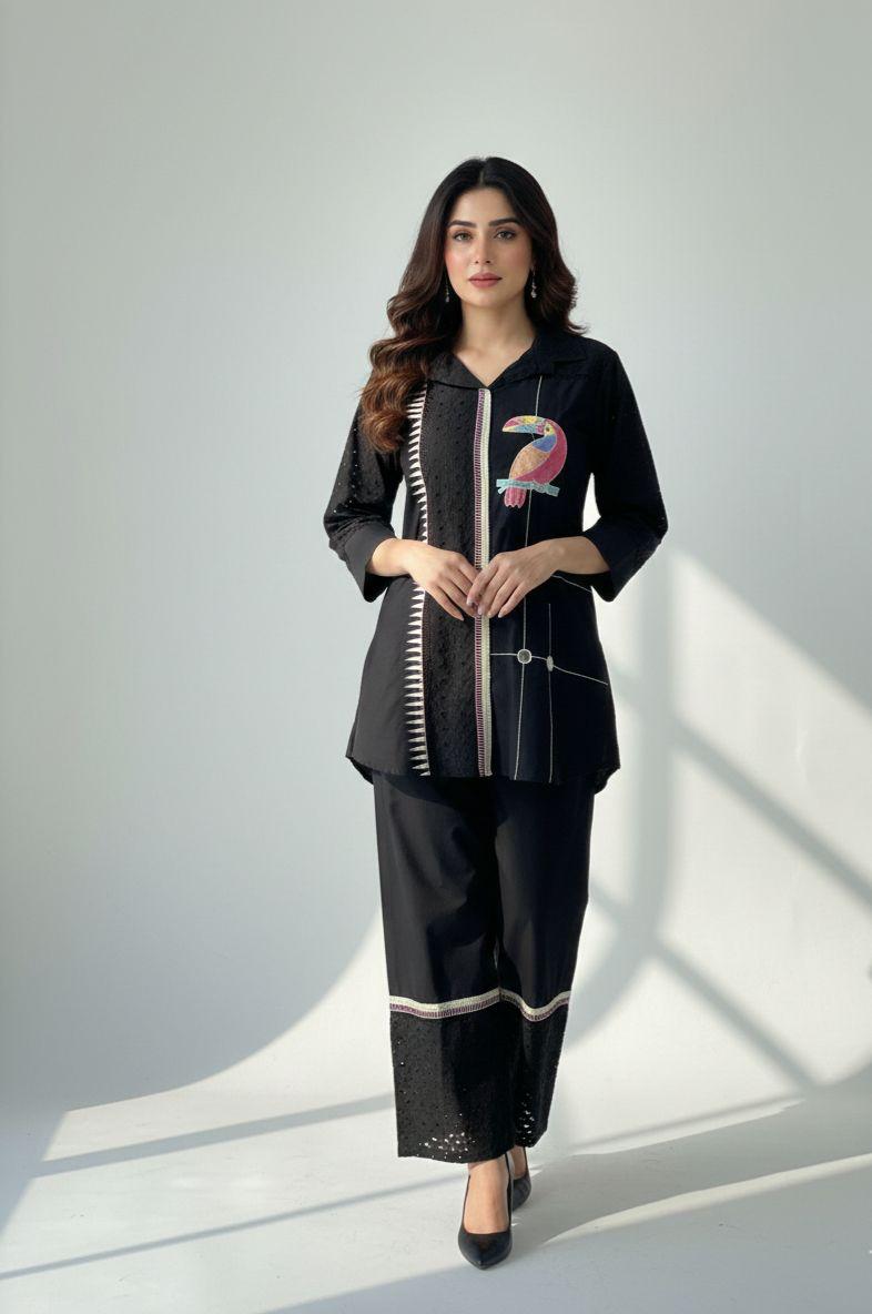 Designer Black Kurti Set