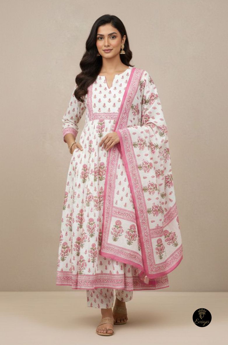 Floral Printed Frock Suit