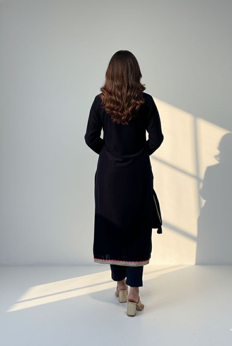 Elegant Black Kurti Set