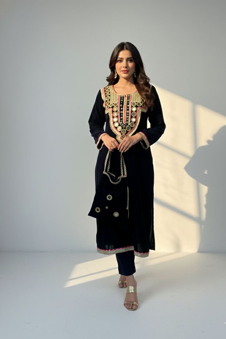Elegant Black Kurti Set
